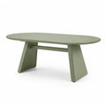 Table de jardin ovale 180 x 100 x 75 cm en aluminium vert sauge