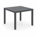 Table de jardin carree 90 x 90 x 75 cm en aluminium thermolaque anthracite