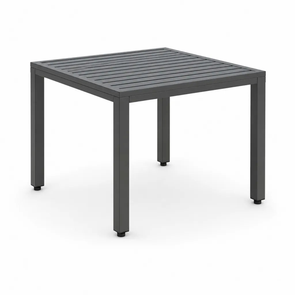 Table de jardin carree 90 x 90 x 75 cm en aluminium thermolaque anthracite